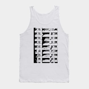 Collapsed building black and white illustration Tank Top